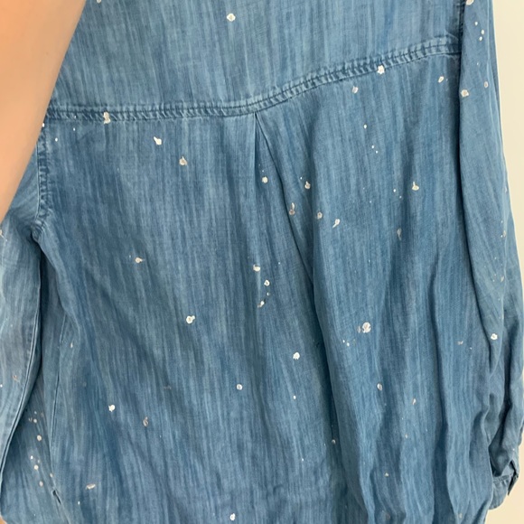 Anthropologie paint speckled denim shirt Size S - Picture 4 of 4